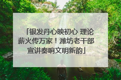 银发丹心映初心 理论薪火传万家！潍坊老干部宣讲奏响文明新韵